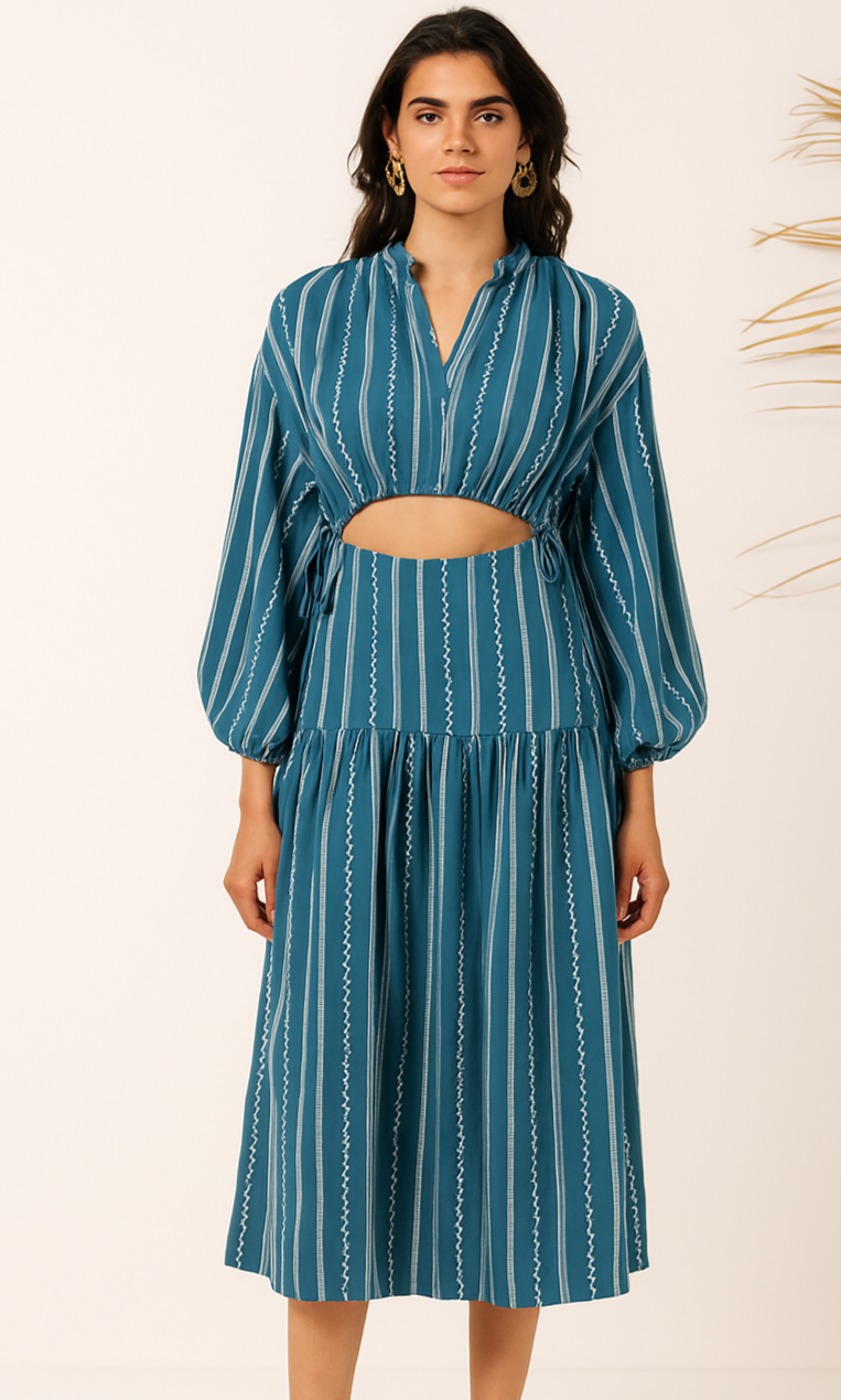 TEAL PIN STRIPPED CO-ORD SET